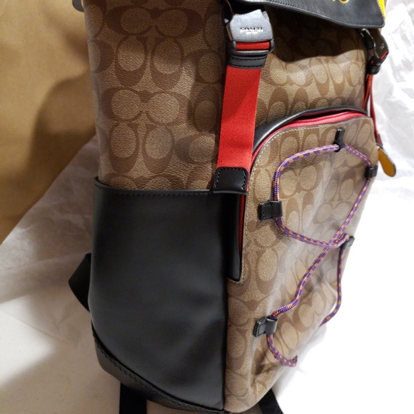 Coach Men's Backpack Tan Signature Terrain Large - Picture 4 of 7